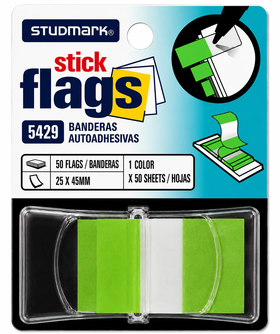 Banderitas Adhesivas Studmark con Dispensador 25 x 45 mm 5
