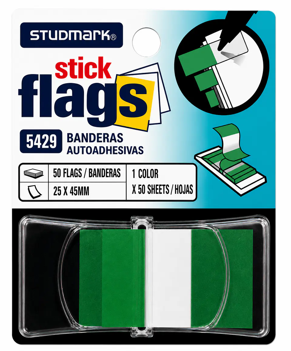 Banderitas Adhesivas Studmark con Dispensador 25 x 45 mm 6