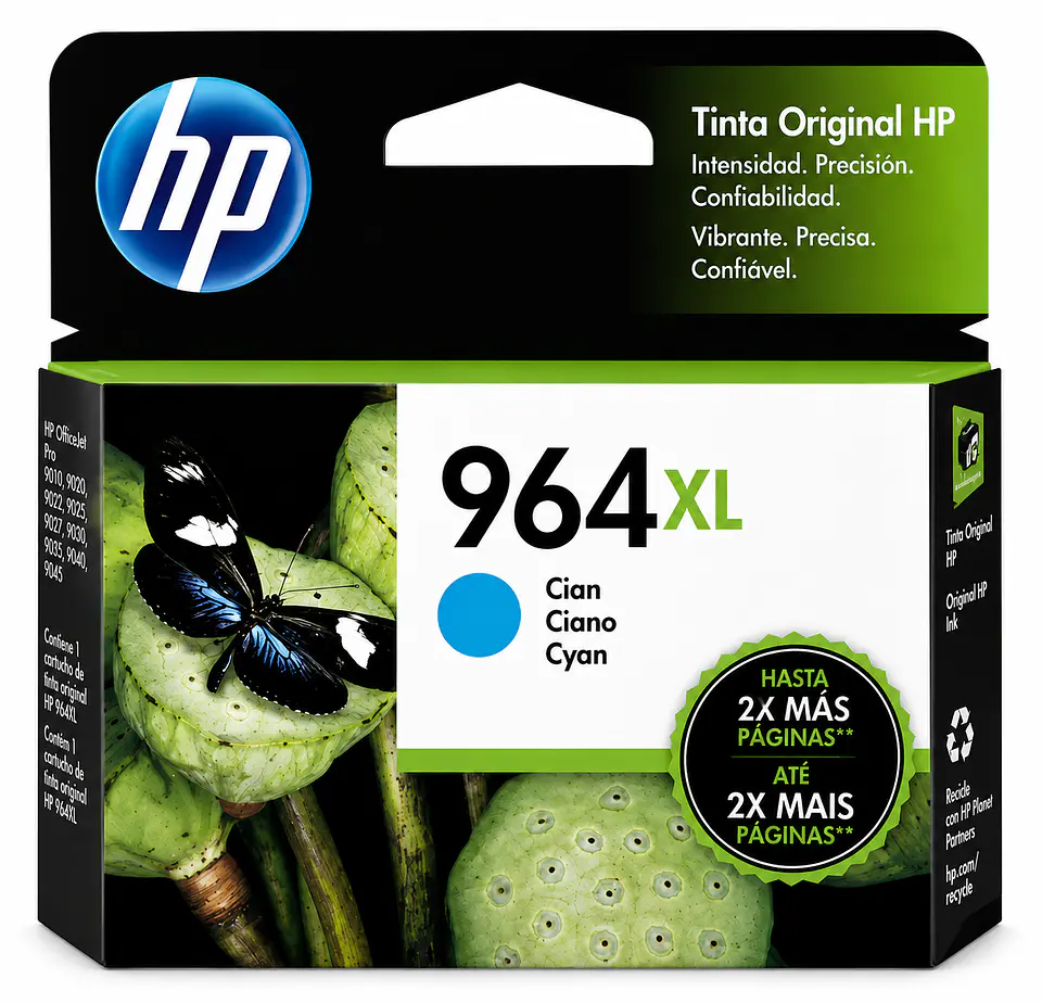 Cartucho de Tinta HP 964XL Original de Alto Rendimiento para Impresoras HP OfficeJet Pro 2