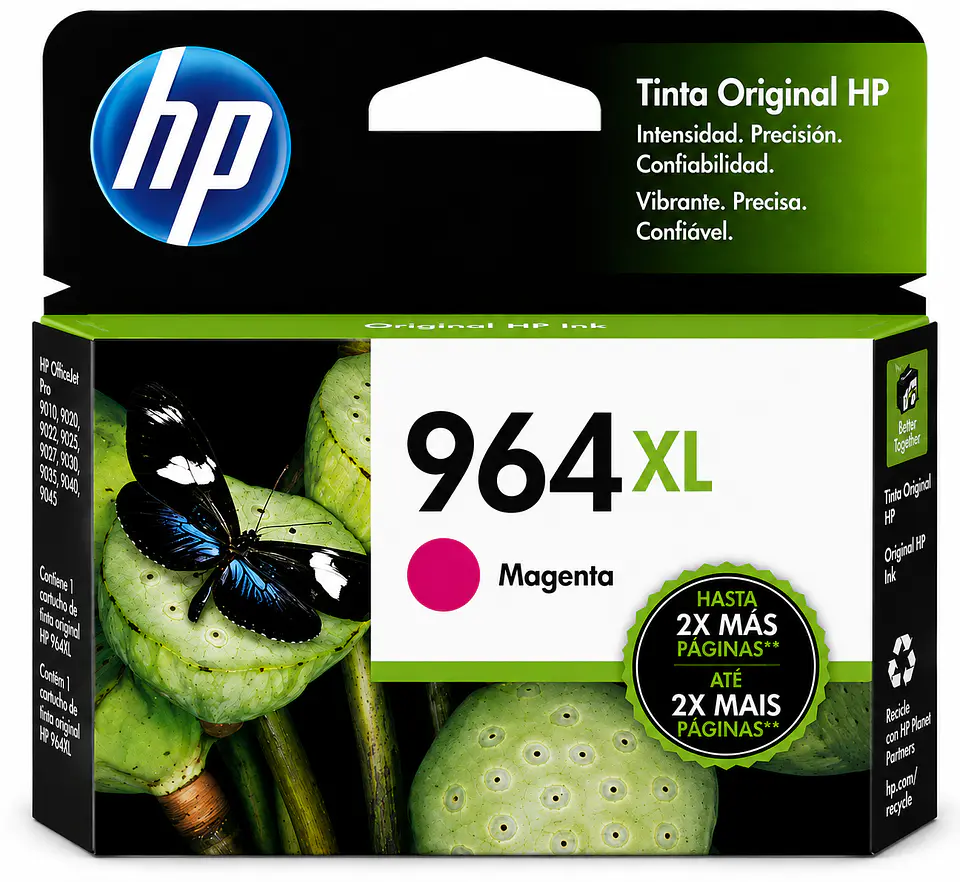 Cartucho de Tinta HP 964XL Original de Alto Rendimiento para Impresoras HP OfficeJet Pro 3