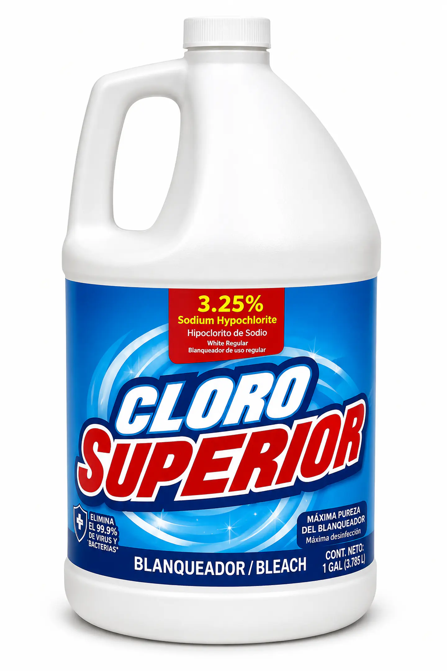 Cloro Superior 3.25% Galón 3.785L Desinfectante y Blanqueador 1