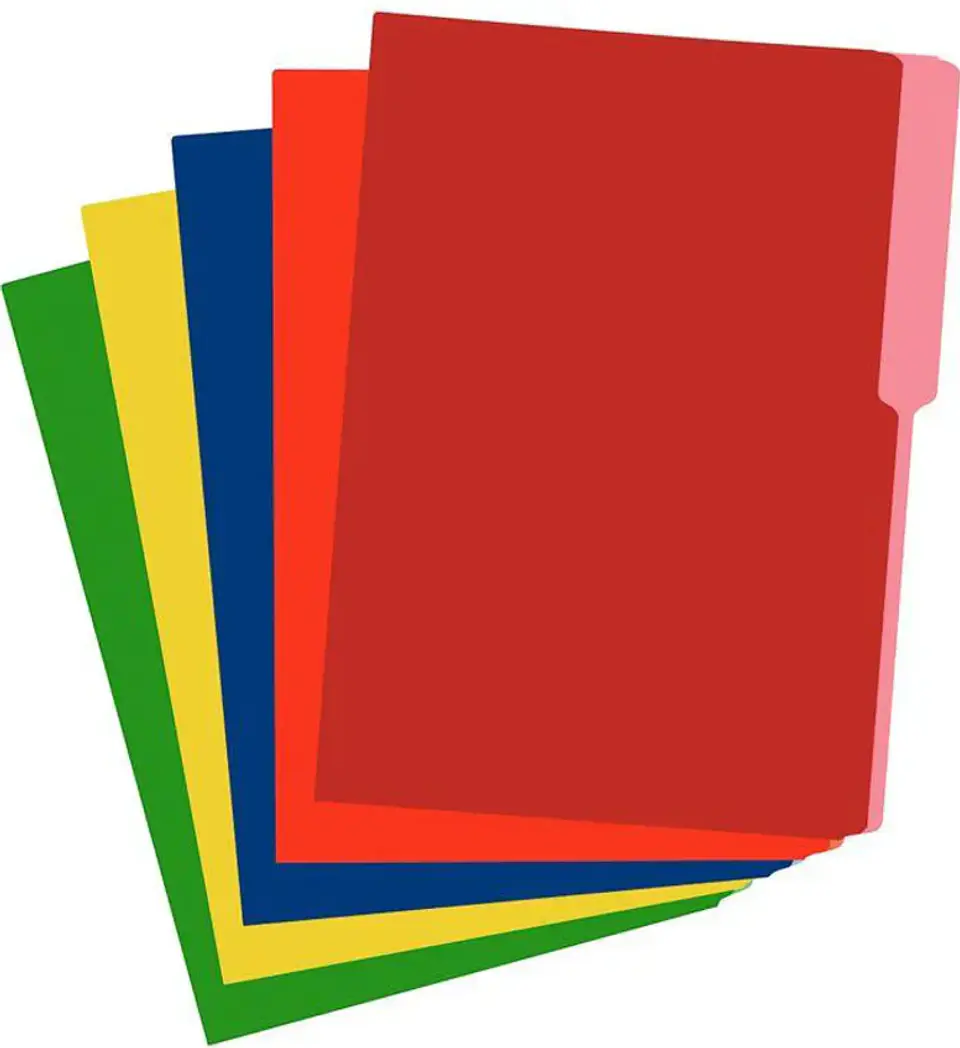 Caja de 100 Folders Tamaño Carta Colores Surtidos con Pestaña 1