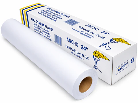Papel Bond UltraPaper 20 lb para Plotter en Rollo para Planos y Diseños