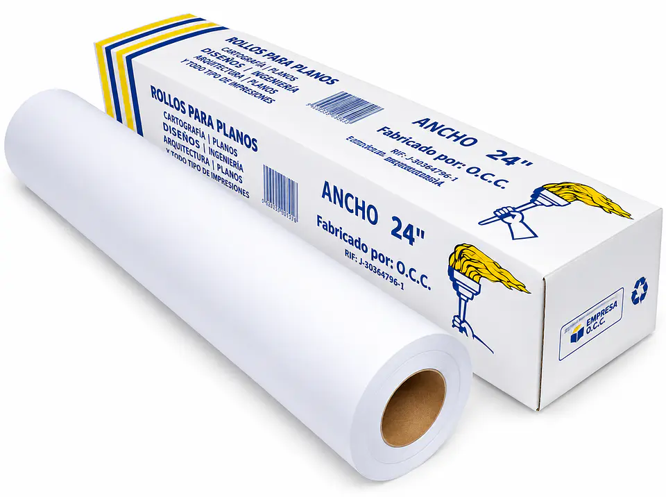 Papel Bond UltraPaper 20 lb para Plotter en Rollo para Planos y Diseños 1