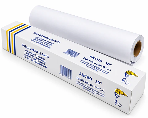 Papel Bond UltraPaper 20 lb para Plotter en Rollo para Planos y Diseños