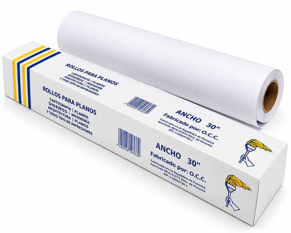 Papel Bond UltraPaper 20 lb para Plotter en Rollo para Planos y Diseños 2