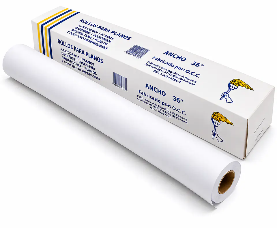 Papel Bond UltraPaper 20 lb para Plotter en Rollo para Planos y Diseños 3