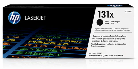 Tóner HP 131X CF210X Original Negro de Alto Rendimiento para Impresoras HP LaserJet Pro 200 Color M251 y M276