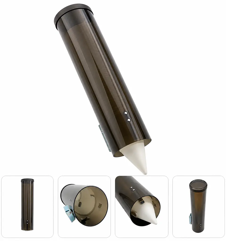 Dispensador para Vasos Cónicos SiClean de Pared para Vasos de 4 oz con Capacidad para 200 Vasos 1