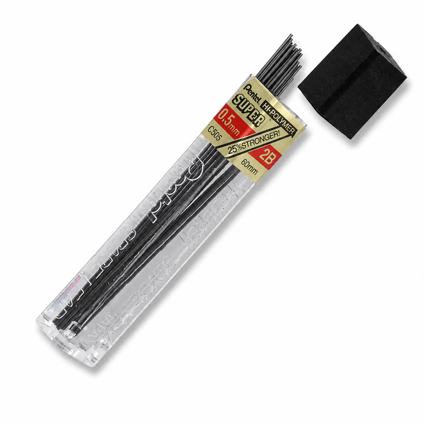 Mina Pentel Hi-Polymer 0.5 mm HB y 2B 2