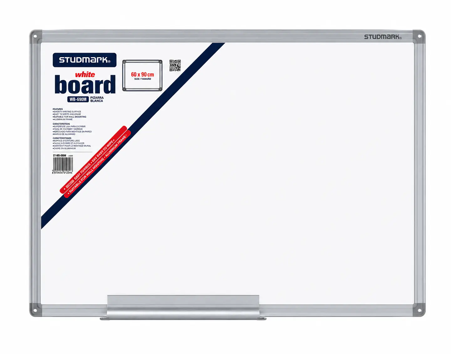Tablero Blanco Studmark 60 x 90 cm Sencillo y Magnético 1