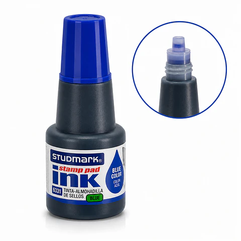 Tinta Studmark para Sellos 24 ml Azul, Negro y Rojo