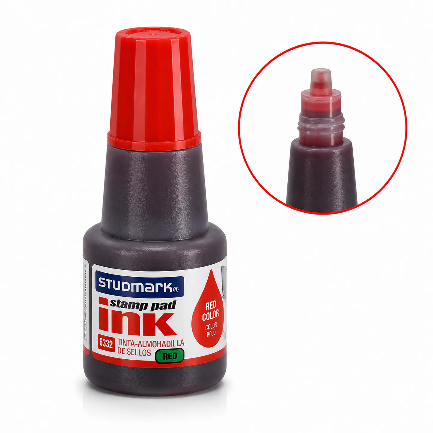 Tinta Studmark para Sellos 24 ml Azul, Negro y Rojo 4