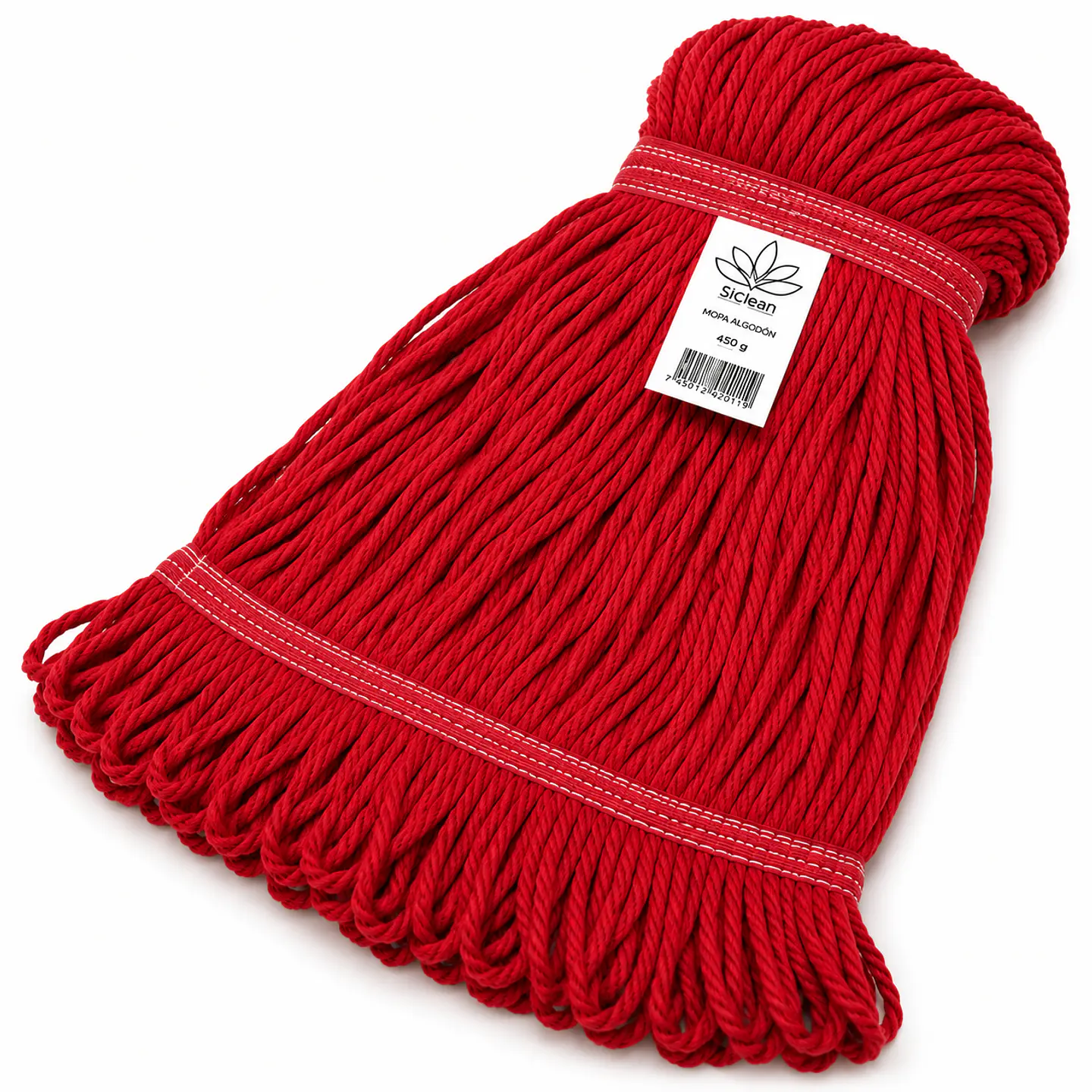 Mopa de Algodón SiClean 450 g Extremos Cosidos Loop End 5