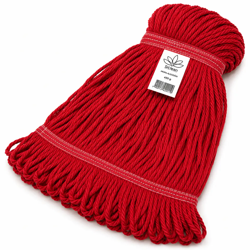 Mopa de Algodón SiClean 450 g Extremos Cosidos Loop End 5