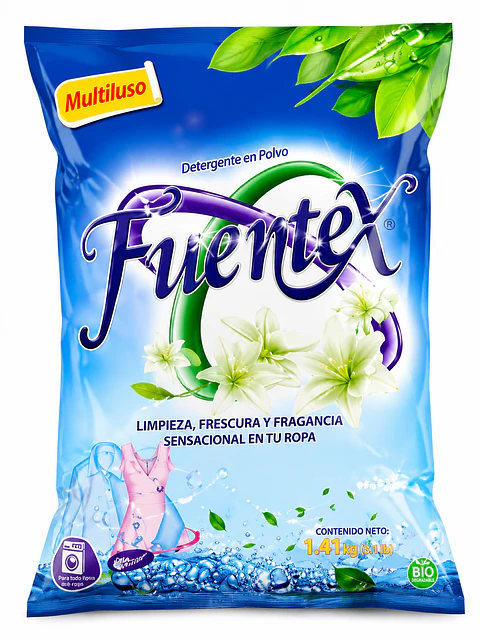 Detergente en Polvo Lavanda Fuertex para Ropa y Limpieza General