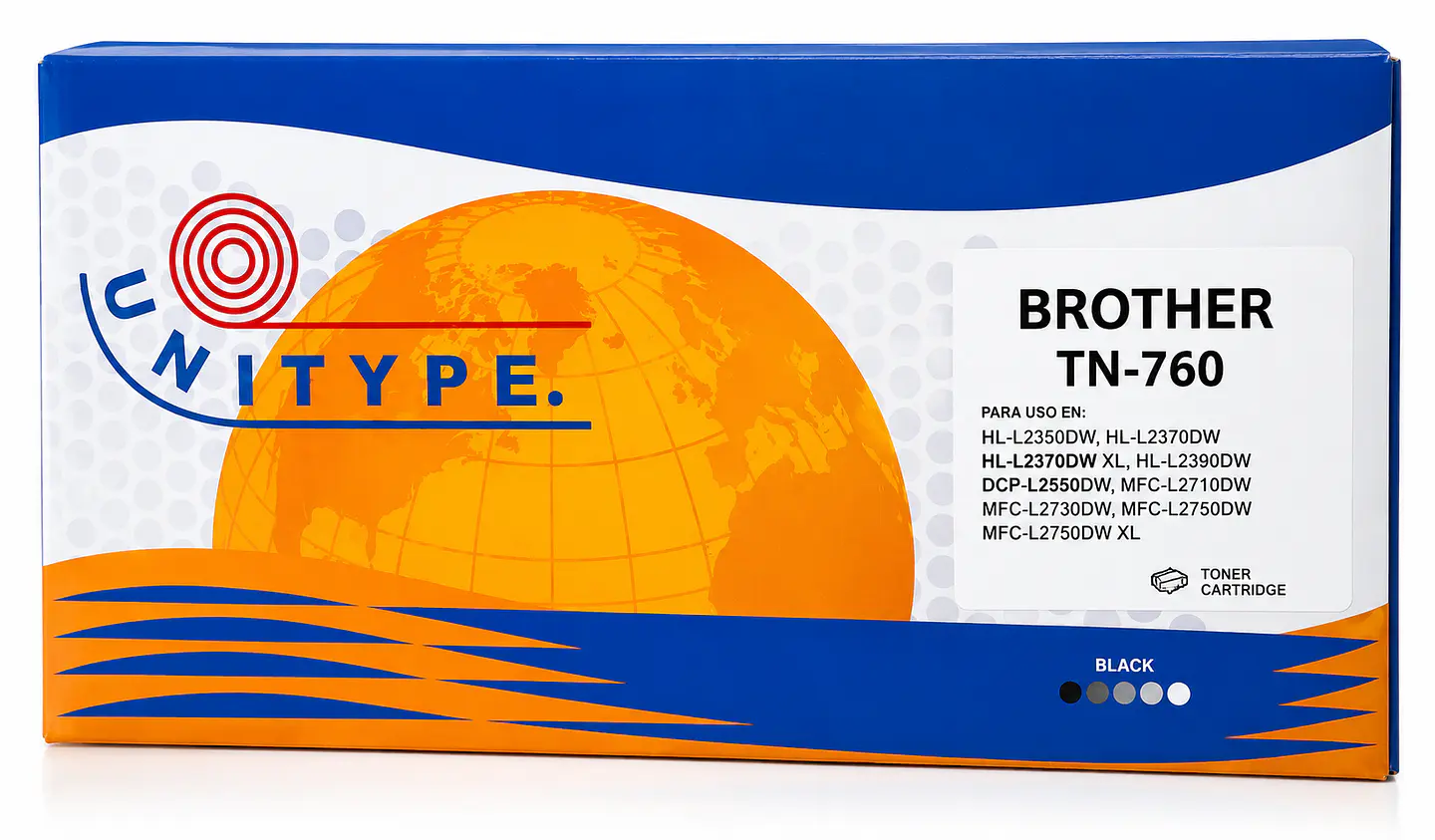 Tóner Compatible Brother TN-760 Negro Alto Rendimiento 1
