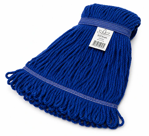 Mopa de Algodón SiClean 350 g Loop End Extremos Cosidos Azul