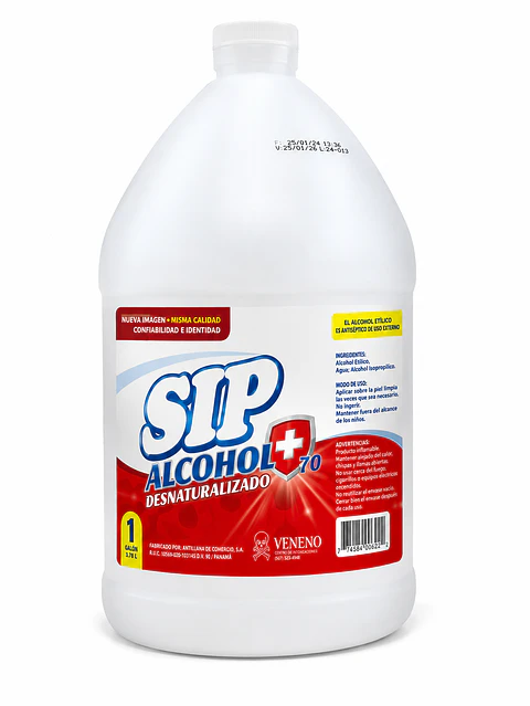 Alcohol Desnaturalizado Antiséptico 70% Sip Galón 3.78 L