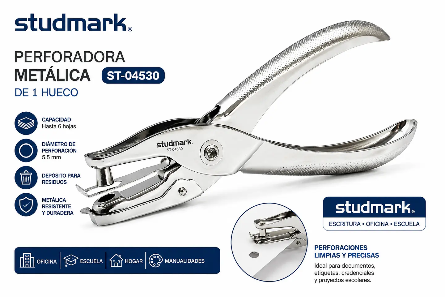 Perforadora Metálica Studmark ST-04530 de 1 Hueco 1