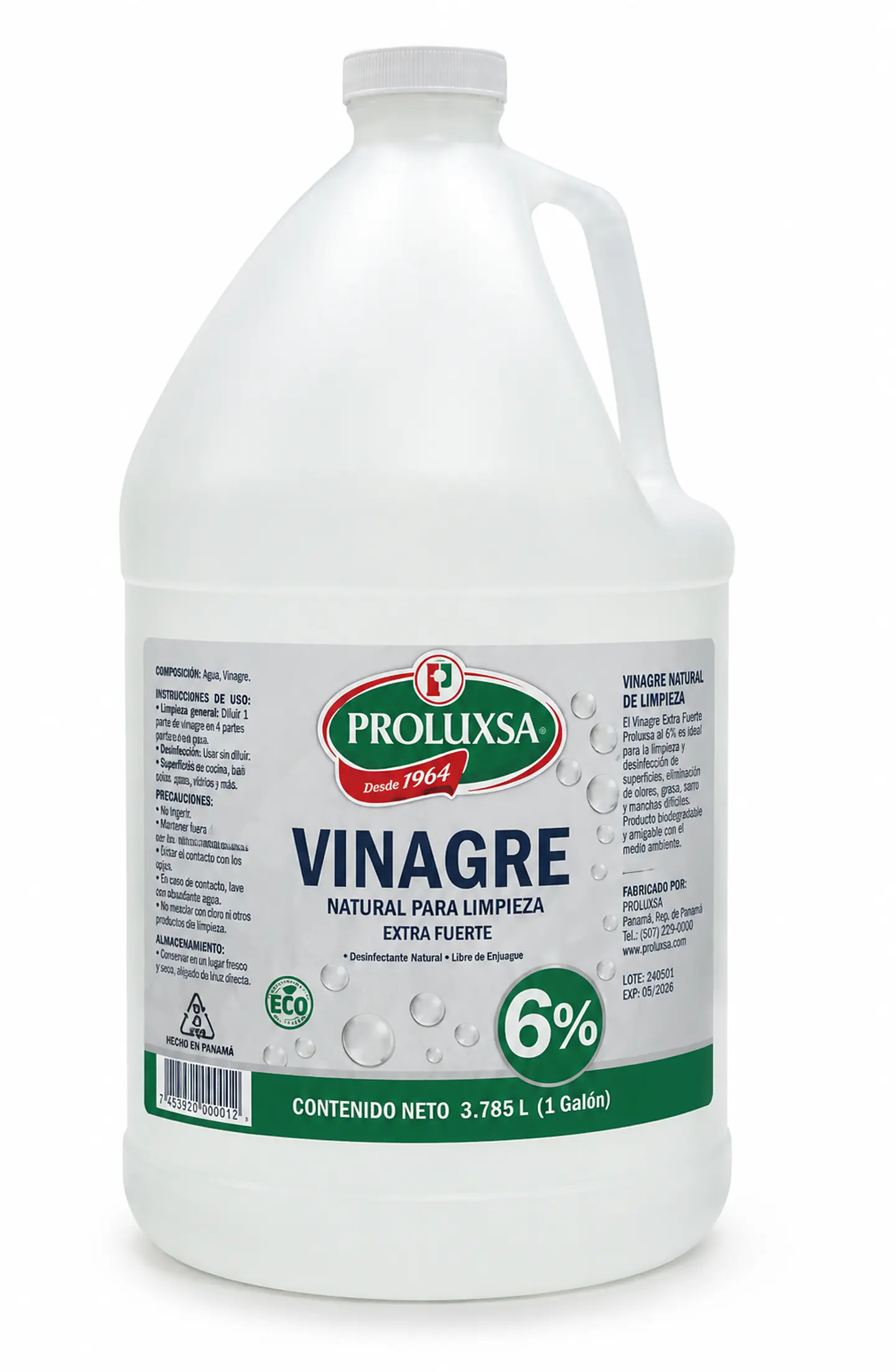 Vinagre Natural de Limpieza Lux Extra Fuerte 6% 1 Galón 1