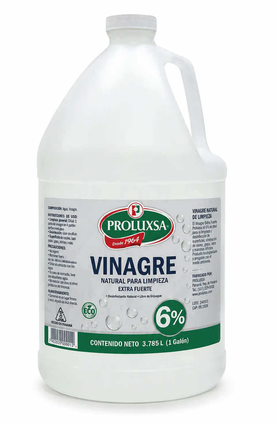 Vinagre Natural de Limpieza Lux Extra Fuerte 6% 1 Galón 1