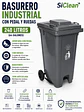 Basurero Industrial 240 Litros con Pedal y Ruedas SiClean - Miniatura 3