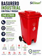 Basurero Industrial 240 Litros con Pedal y Ruedas SiClean - Miniatura 4
