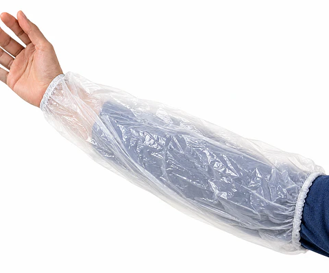 Cubremangas Plásticos Desechables de Polietileno 18" Transparentes 100 Unidades