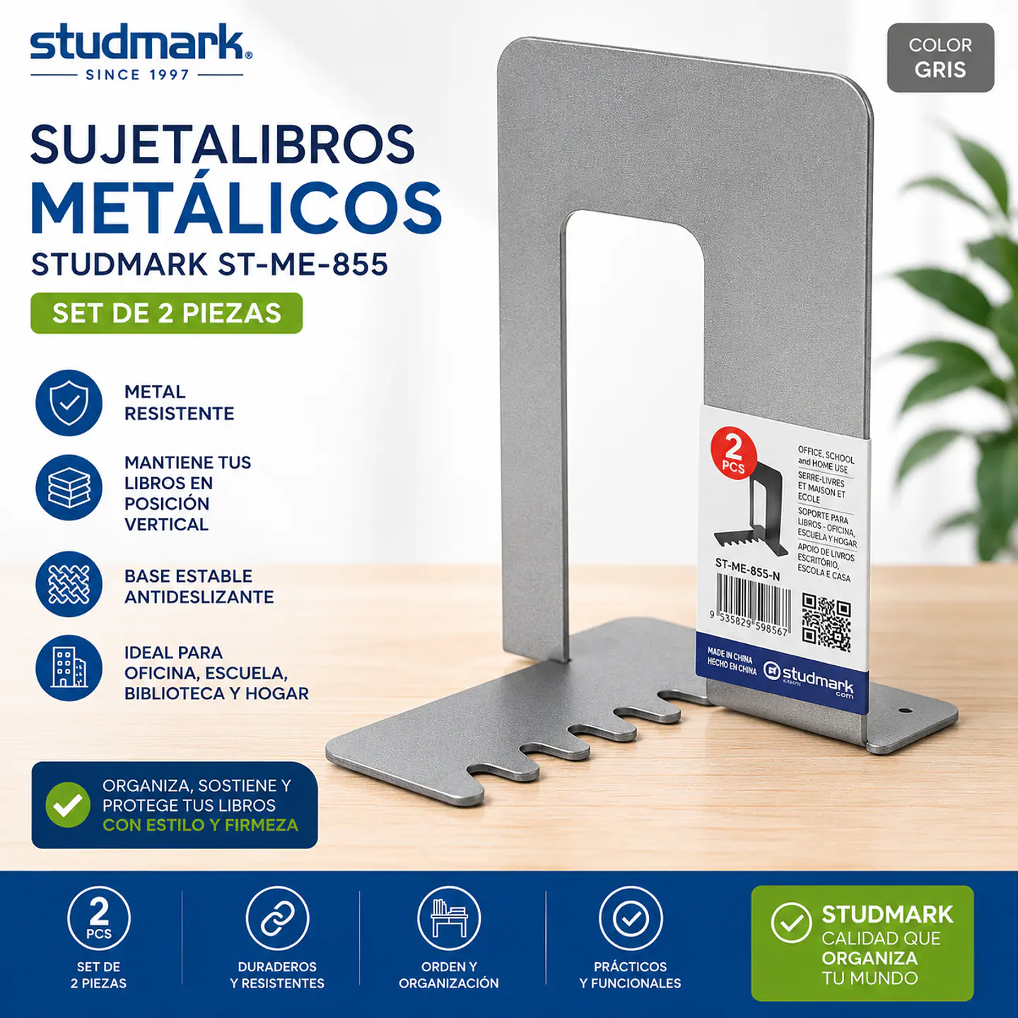 SujetALibros Metálicos Studmark Set de 2 2