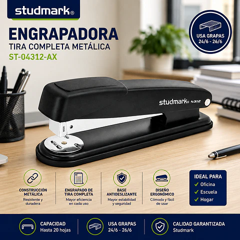 Engrapadora Studmark ST-04312-AX Tira Completa Metálica