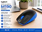 Mouse Inalámbrico Logitech M190 Grande USB 2.4 GHz Gris Azul Rojo - Miniatura 1
