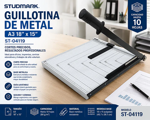 Guillotina de Metal Studmark A3 18 x 15 | ST-04119