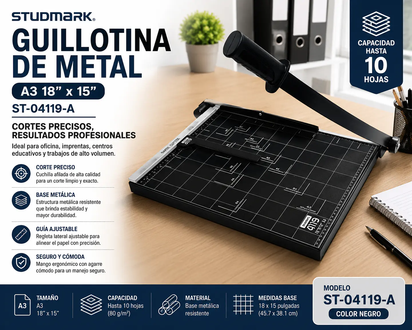 Guillotina de Metal Studmark A3 18 x 15 | ST-04119 2