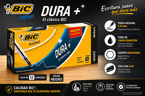 Bolígrafos BIC Punta Mediana 1.0 mm Caja de 12 Unidades