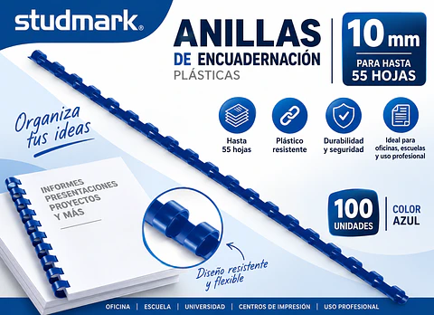 Anillas Studmark 10 mm x100 para 55 Hojas