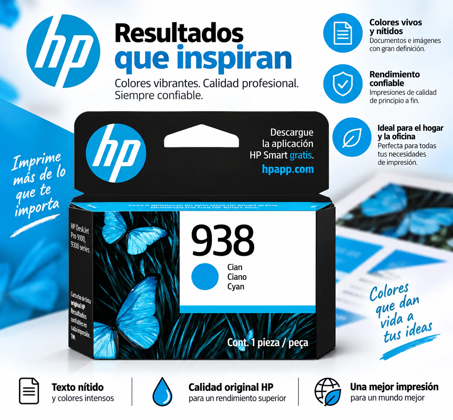 Tinta HP 938 Original para OfficeJet Pro 9110 9120 9130 2