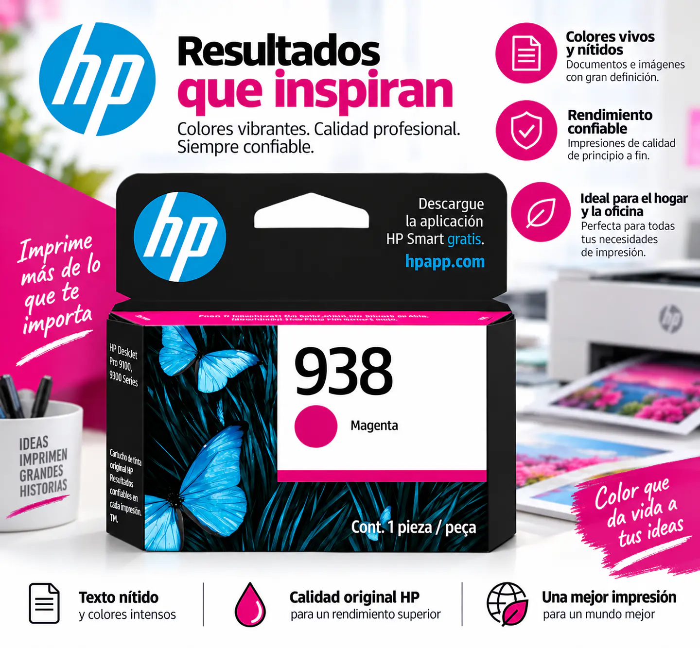 Tinta HP 938 Original para OfficeJet Pro 9110 9120 9130 3