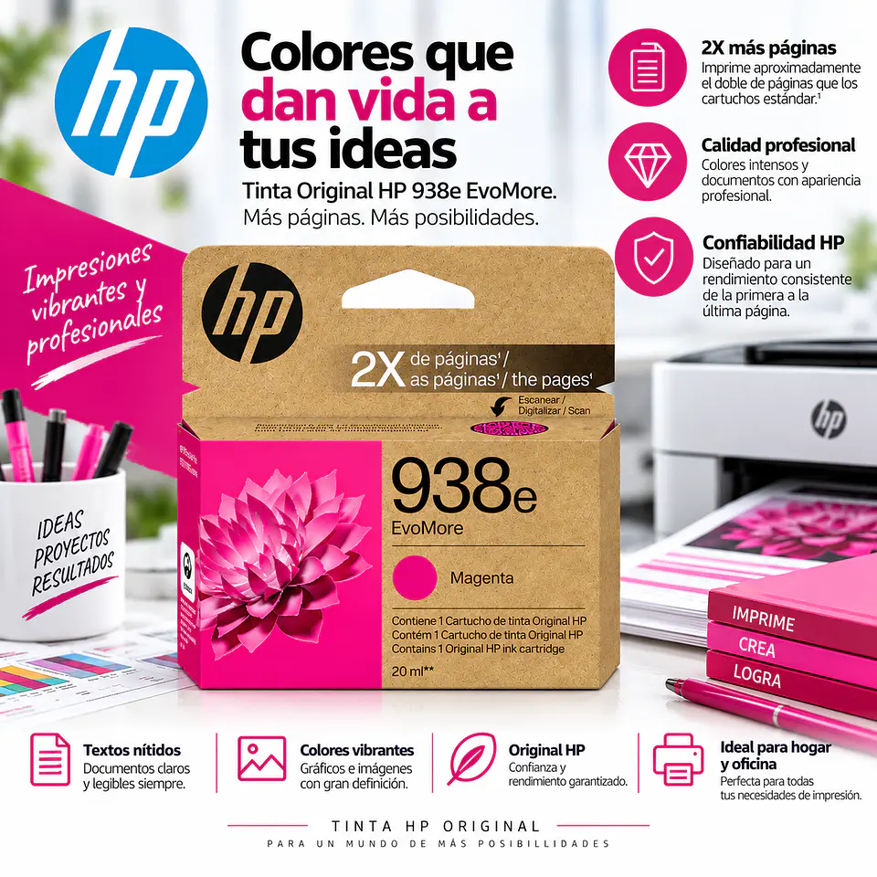 Cartuchos de Tinta HP 938e EvoMore Original Alta Capacidad 3