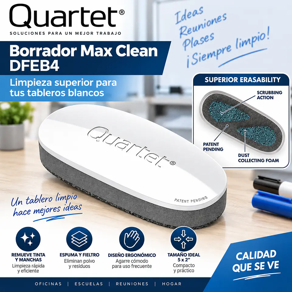 Borrador Quartet Max Clean para Tablero Blanco DFEB4 1