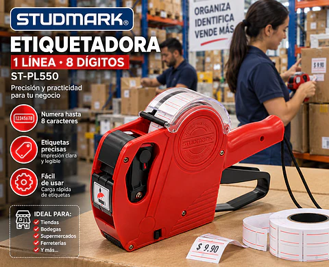 Etiquetadora Studmark 1 Línea 8 Dígitos ST-PL550