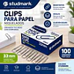 Clips para Papel Studmark 33 mm Caja 100 Unidades - Miniatura 1