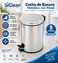 Cesto de Basura Metálico con Pedal 5 Litros SiClean - Miniatura 1