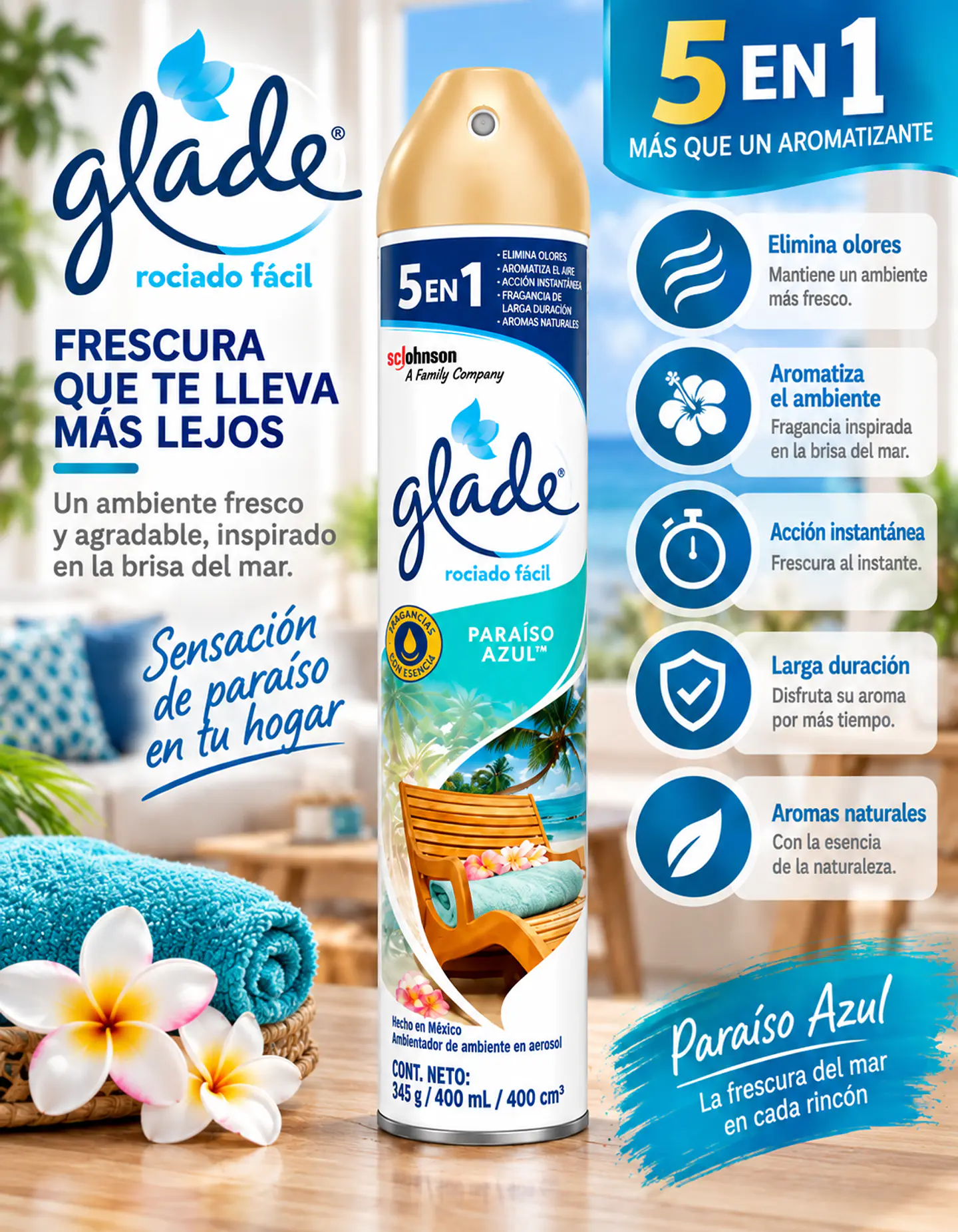 Aromatizante de Ambiente en Aerosol Glade | Elimina Olores y Refresca el Hogar con Fragancias Duraderas 6