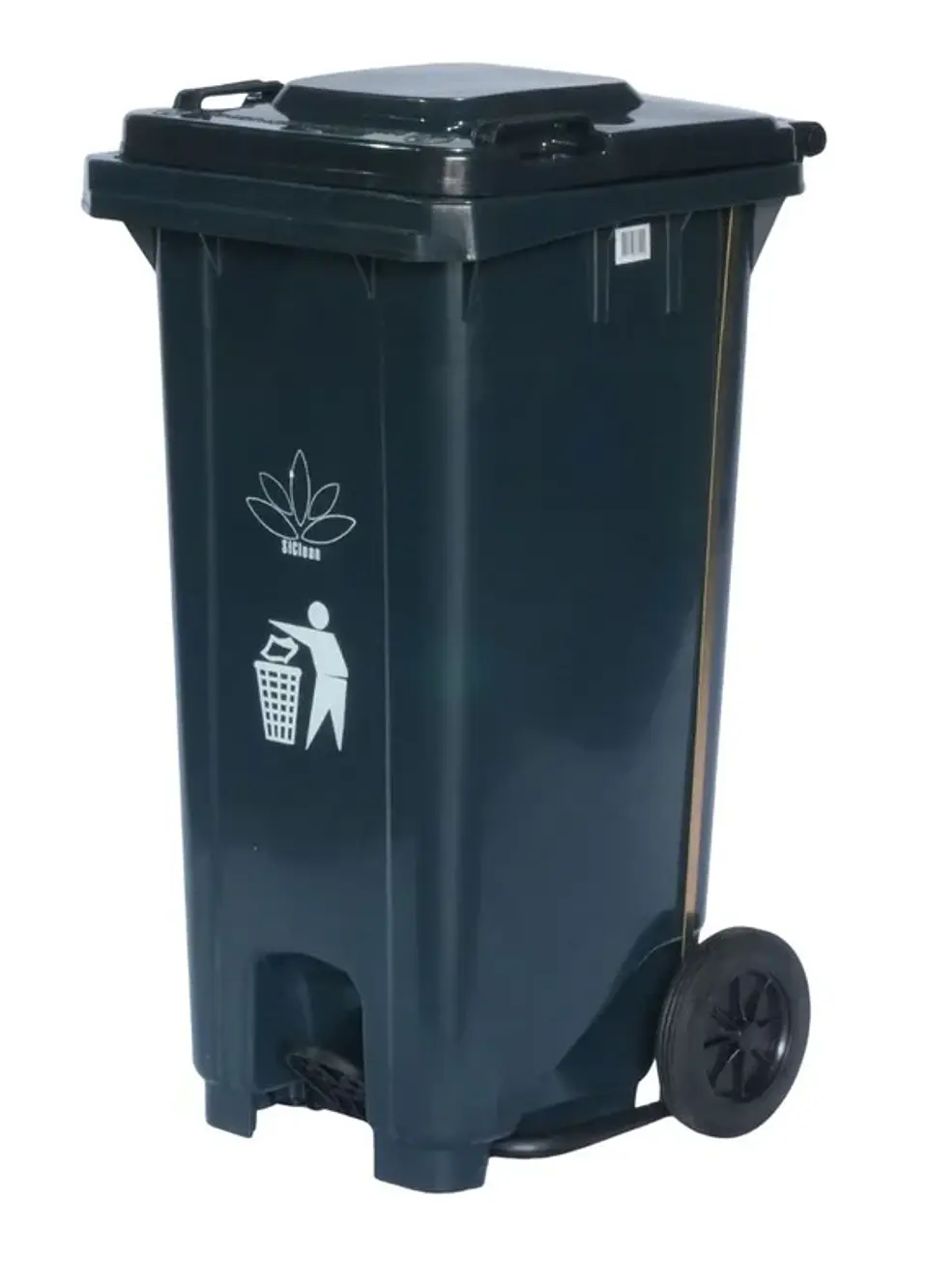 Basurero Industrial 32 Galones 120L con Pedal y Ruedas SiClean 5