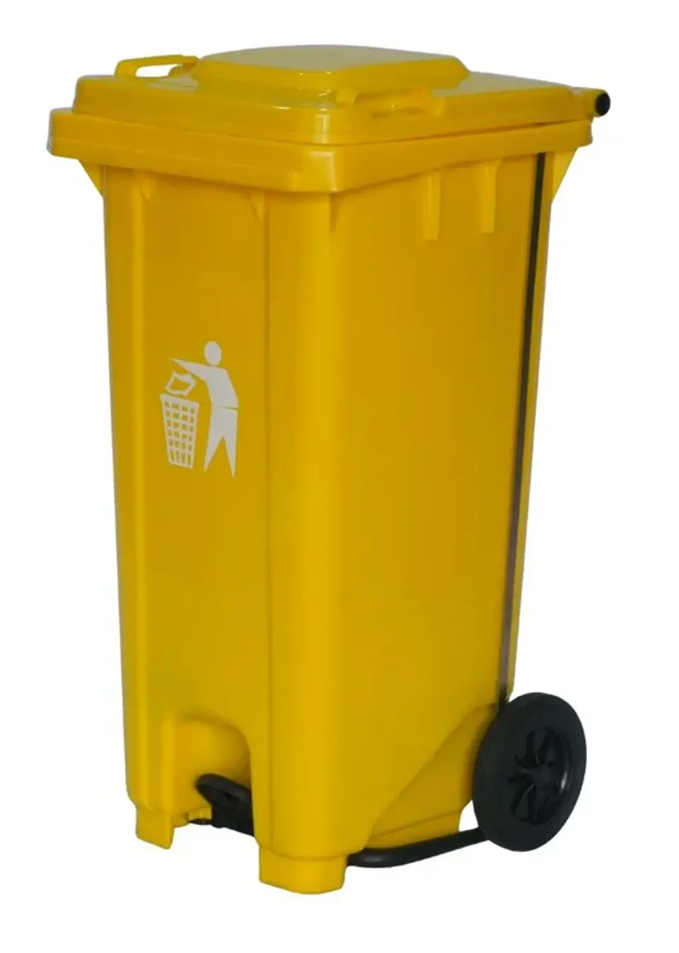 Basurero Industrial 32 Galones 120L con Pedal y Ruedas SiClean 1