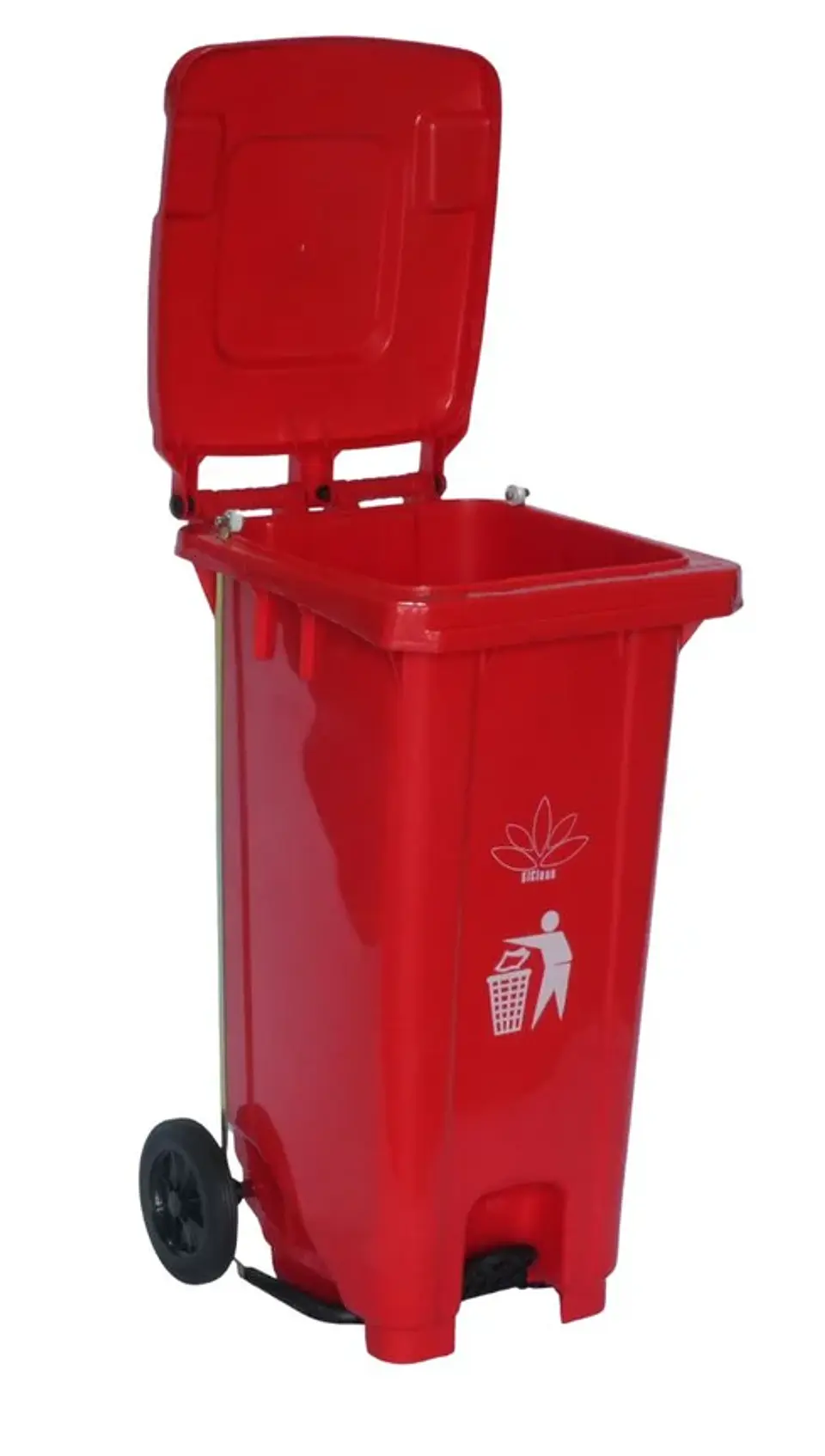 Basurero Industrial 32 Galones 120L con Pedal y Ruedas SiClean 6