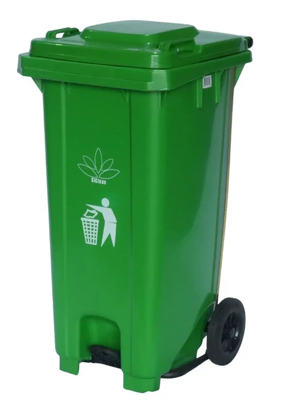 Basurero Industrial 32 Galones 120L con Pedal y Ruedas SiClean 7