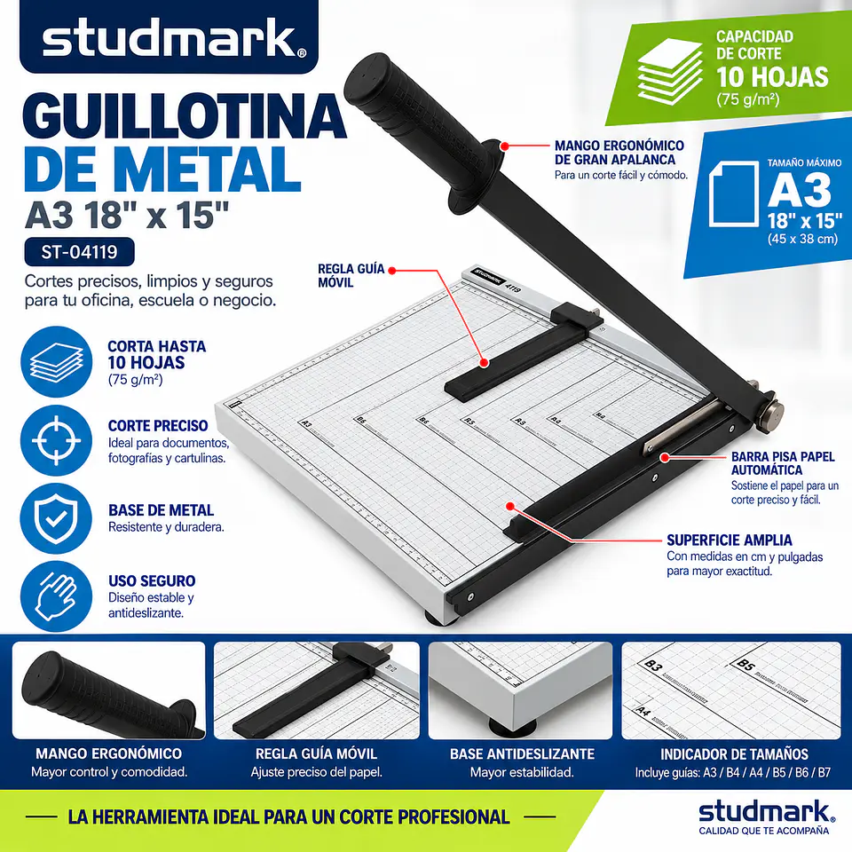 Guillotina de Metal Studmark A3 18 x 15 | ST-04119 4