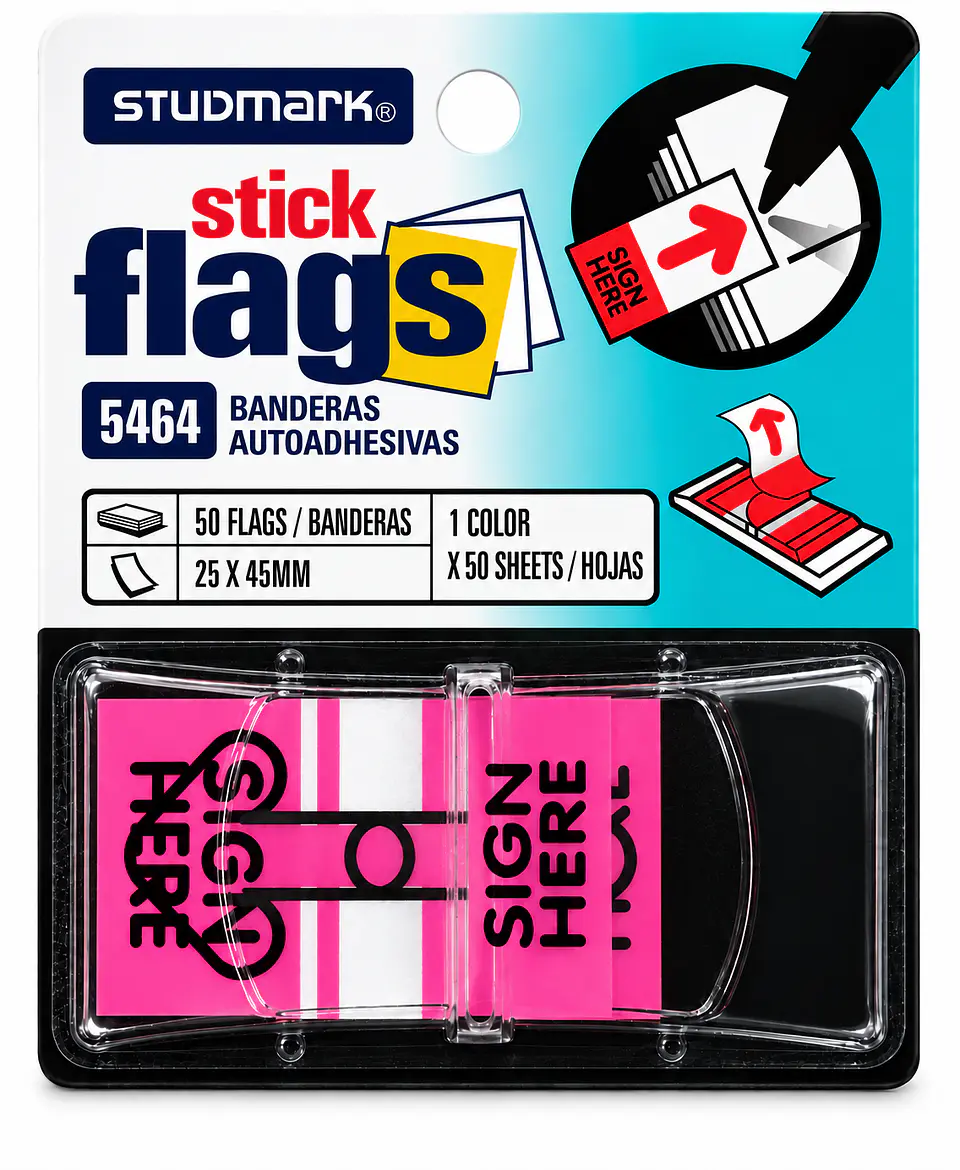 Banderitas Adhesivas Sign Here Studmark 25 x 45 mm 50 Hojas ST-05464 4